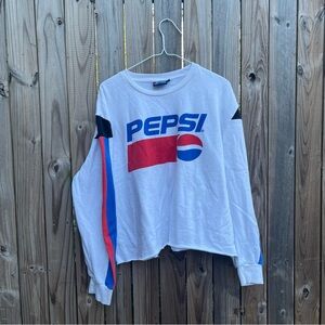 Pepsi White Crewneck with Logo Tag